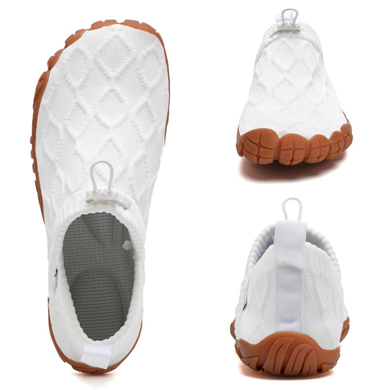 WateLves Barefoot Water Shoes Women Men Minimalist Comfortable Walking Shoes Beach Outdoor Running Sneakers (White,41) - Image 4
