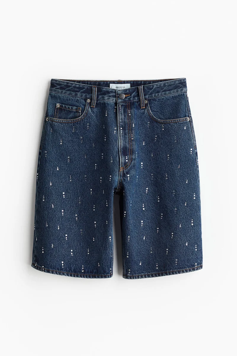H&M Rhinestone-embellished denim shorts