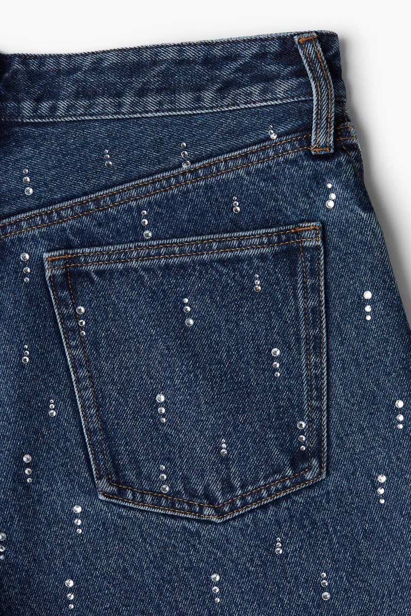 H&M Rhinestone-embellished denim shorts