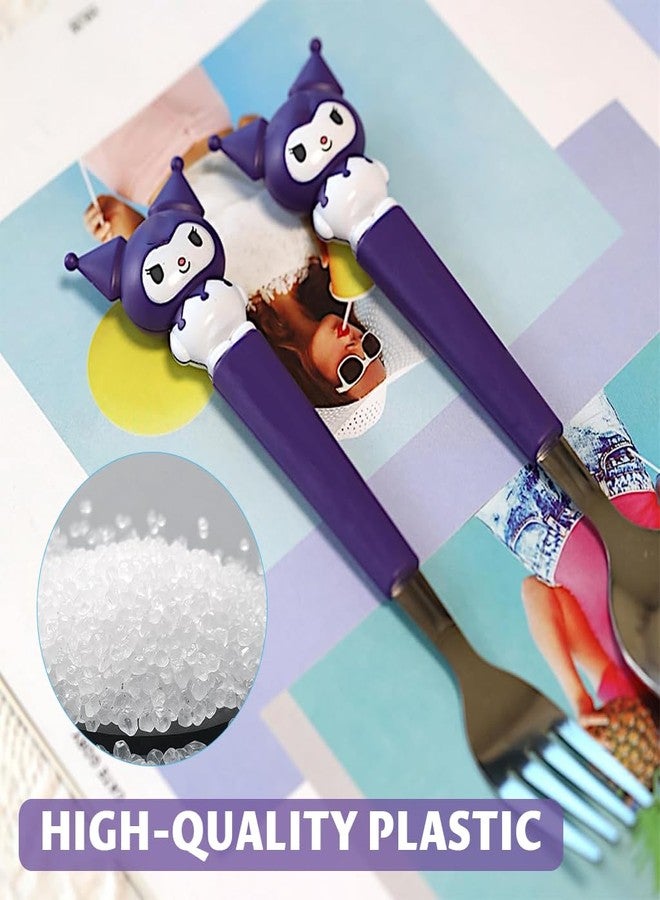 Supvox® Cute Cutlery Set for Kids with Storage Case, Easy to Clean(7.87 inch,2Pcs) - Image 3