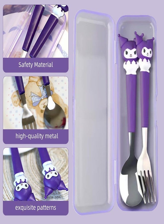 Supvox® Cute Cutlery Set for Kids with Storage Case, Easy to Clean(7.87 inch,2Pcs) - Image 4