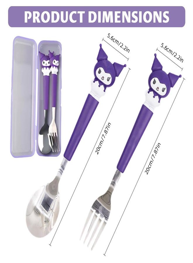 Supvox® Cute Cutlery Set for Kids with Storage Case, Easy to Clean(7.87 inch,2Pcs) - Image 2
