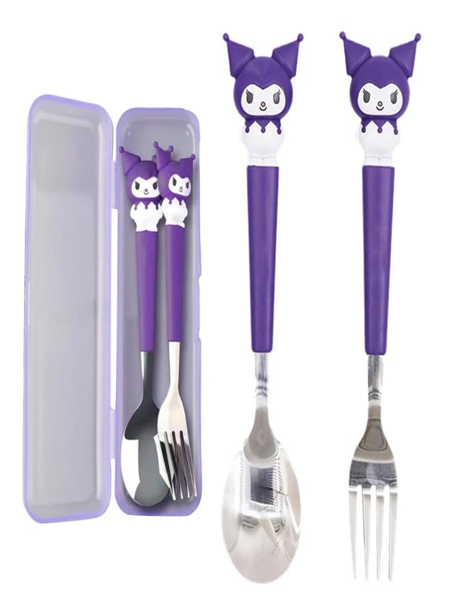 Supvox® Cute Cutlery Set for Kids with Storage Case, Easy to Clean(7.87 inch,2Pcs) - Image 1