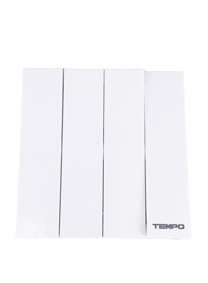 TEMPO 4 Gang 1 Way Switch white Slim Piano  - Image 1