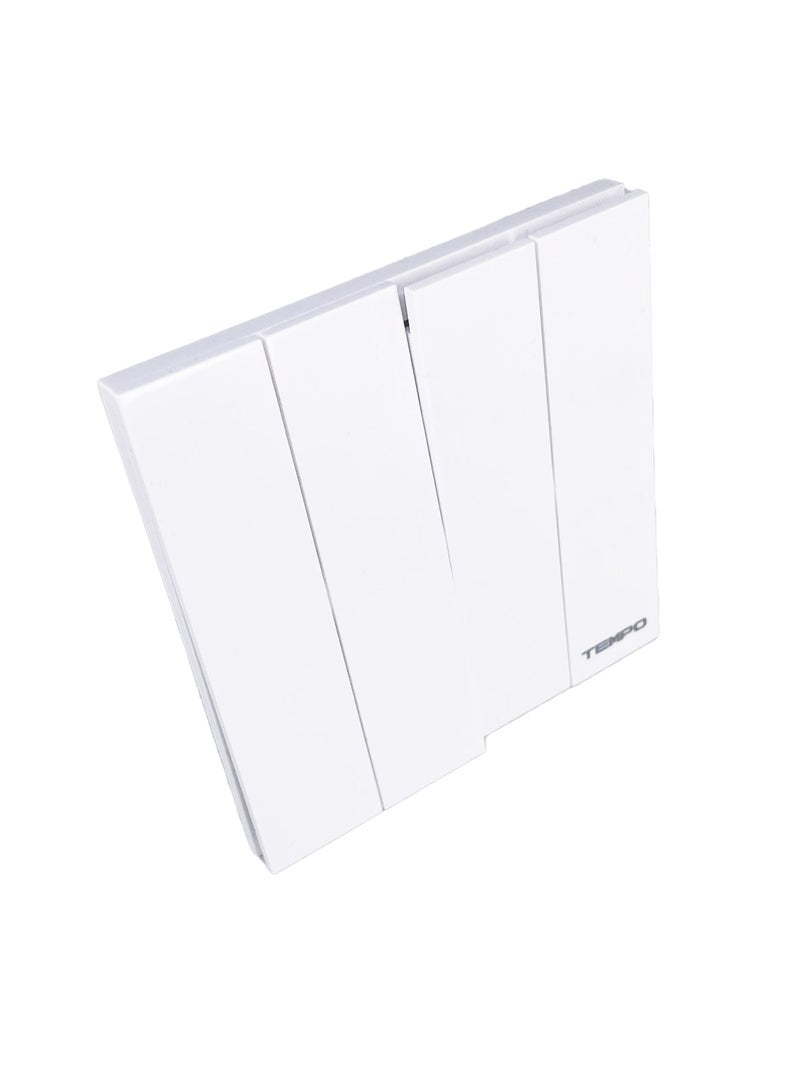 TEMPO 4 Gang 1 Way Switch white Slim Piano  - Image 3
