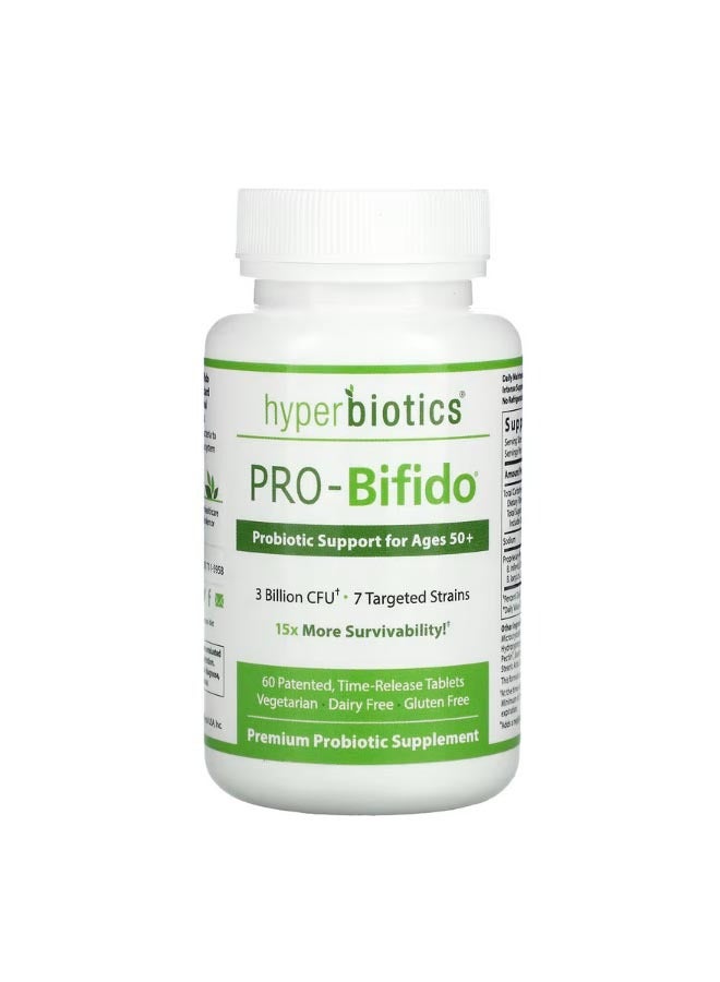 Hyperbiotics PRO Bifido Probiotic Support for Ages 50 60 Time Release Tablets - Image 1