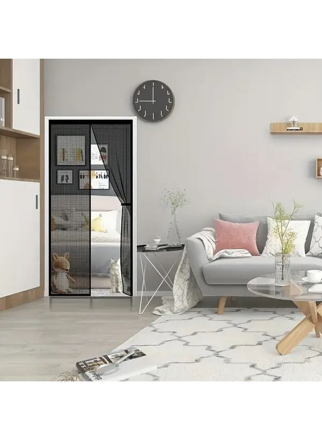 Classic Magnetic Mosquito Net Door Curtain Easy Install Breathable Polyester Blend - Image 5