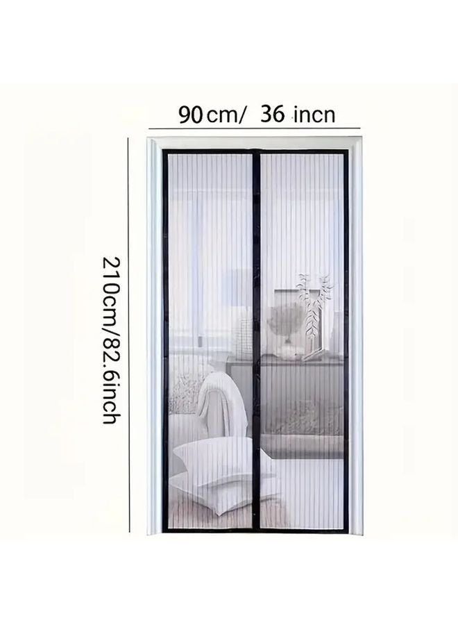 Classic Magnetic Mosquito Net Door Curtain Easy Install Breathable Polyester Blend - Image 3