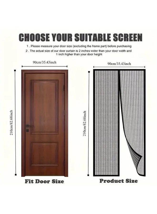 Classic Magnetic Mosquito Net Door Curtain Easy Install Breathable Polyester Blend - Image 4