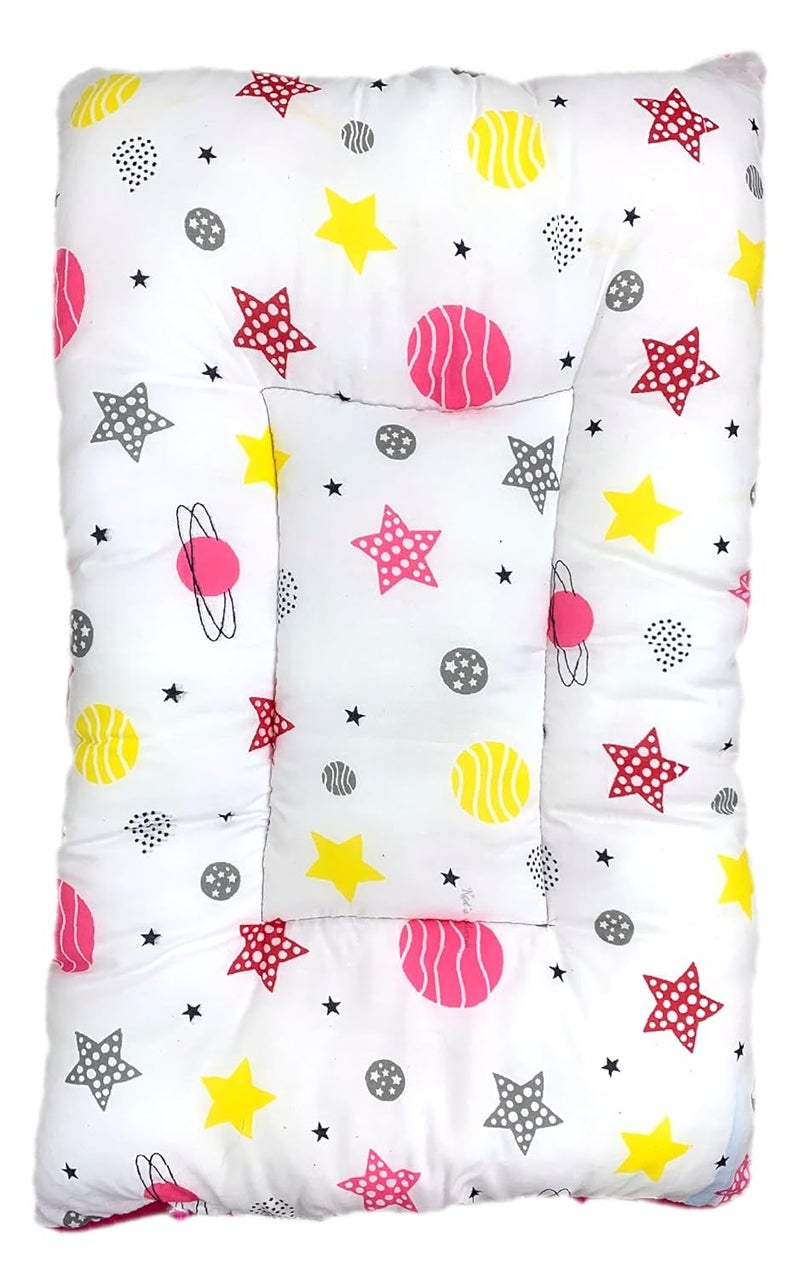 Kid's Charm Kids Charm Planet Mini 3 in 1 Babys Cotton Bed Cum Carry Bed Printed Baby Sleeping BagBaby BedInfant Portable for Unisex Easily Portable Light Weight Carry for New Born 04 Months Old Pink - Image 3