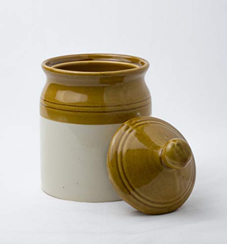 SHRIYAM CRAFT Ceramic Jars Table Pickle Jar Ceramic Jars Containers For Storage Hand Painted Ceramic Barni For Dining Table 200 Round 1 Thcjars200Ml Pack Of 1 Brown - Image 1
