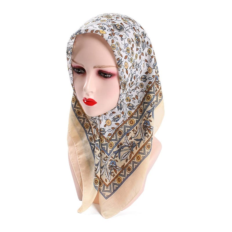K-Elewon 27.5â€ Women Medium Square Scarf Head Scarf- 2PCS Neck Scarf Hair Scarf Head Sleeping Wraps Scarfs for Women H07-08 - Image 5