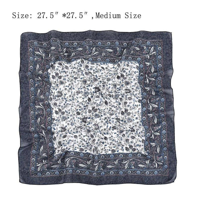 K-Elewon 27.5â€ Women Medium Square Scarf Head Scarf- 2PCS Neck Scarf Hair Scarf Head Sleeping Wraps Scarfs for Women H07-08 - Image 3