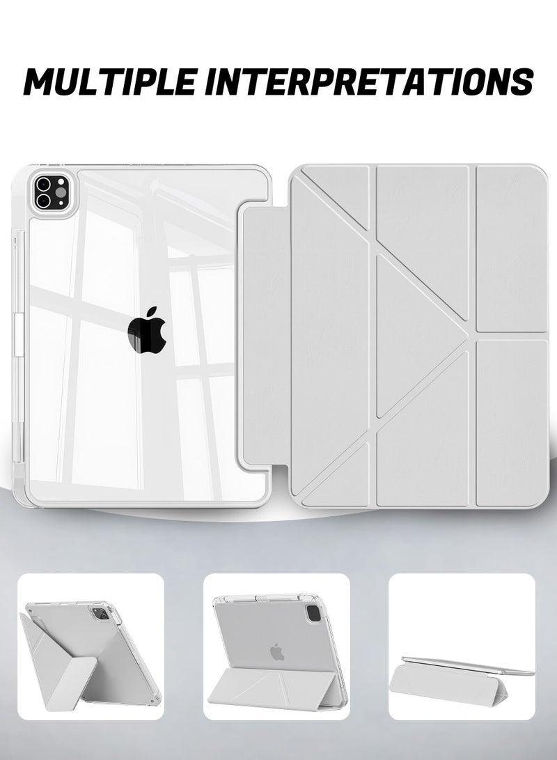 غطاء لجهاز iPad Air الجيل السادس 11 بوصة M2 (2024) و iPad Air4/Air5 10.9 بوصة (2020/2022) و iPad Pro 11 بوصة مع حامل قلم، غطاء شفاف لجهاز iPad Air الجيل السادس، غطاء أكريليك لجهاز iPad Air الجيل السادس، تشغيل/إيقاف شاشة تلقائي - Image 3