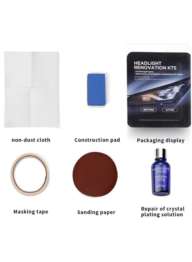 Generic Car Headlight Repair Agent Wipe New Headlight Restore Taillight Repair Kit-Set  - Image 2