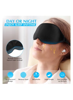 T NEWFUN Silicone Earplugs - Ultra Soft Foam Earplugs - Sleep Eye Mask for Men Women, Upgraded 3D Hollowed Design, Value Pack–for Sleeping, Snoring, Travel, Airplanes, Shift Work  - Image 3