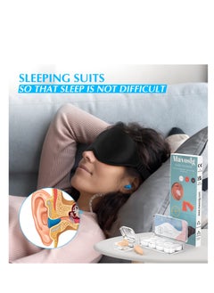 T NEWFUN Silicone Earplugs - Ultra Soft Foam Earplugs - Sleep Eye Mask for Men Women, Upgraded 3D Hollowed Design, Value Pack–for Sleeping, Snoring, Travel, Airplanes, Shift Work  - Image 5