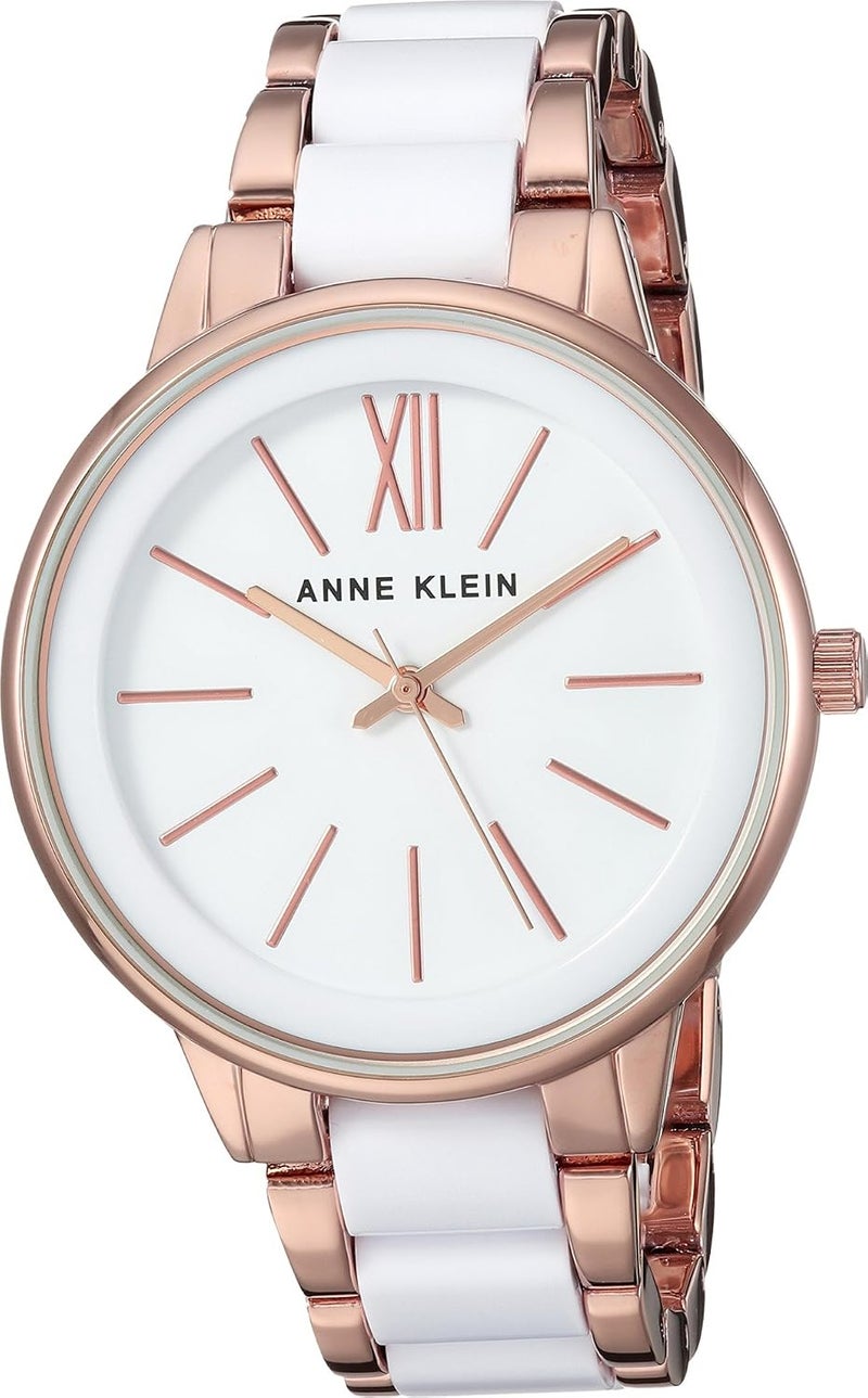 Anne Klein Women's Quartz Dress Watch with Resin Bracelet - AK/1412WTRG