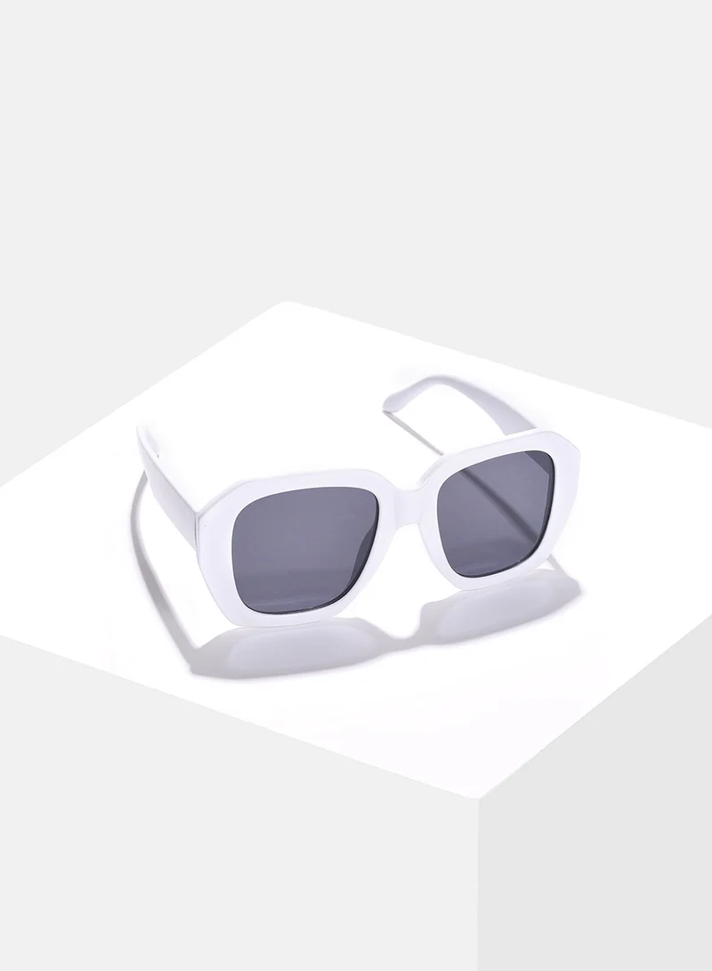 Haute Sauce  Black Lens White Wayfarer Sunglasses for Women | Best Price UAE