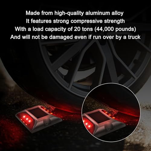 kh Solar Road Stud Light Road Reflector Waterproof 6 LED Solar Powered Blinker for Anti-diecast Aluminum Deck Lights for Driveway, Dock, Markers, Step, Staircase, Garden (Pack of 2) - Image 2