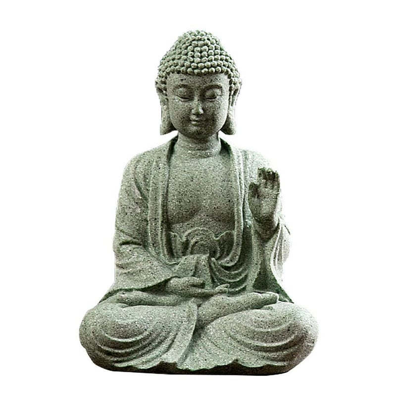 fazhongfa Mini Buddha Statue 47 Inch Natural Stone Handmade Buddha Sculptures Creative Zen Garden Aquarium Fish Tank Decorations Home Decor to Friend Family Mom Father as Gift Meditation