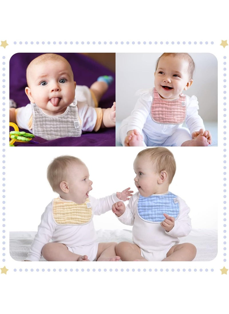 Oasisgalore Muslin Baby Drooling Bibs Unisex Soft & Absorbent Multi-Layer Baby Bibs for Drooling and Teething Boys Girls  - Image 4