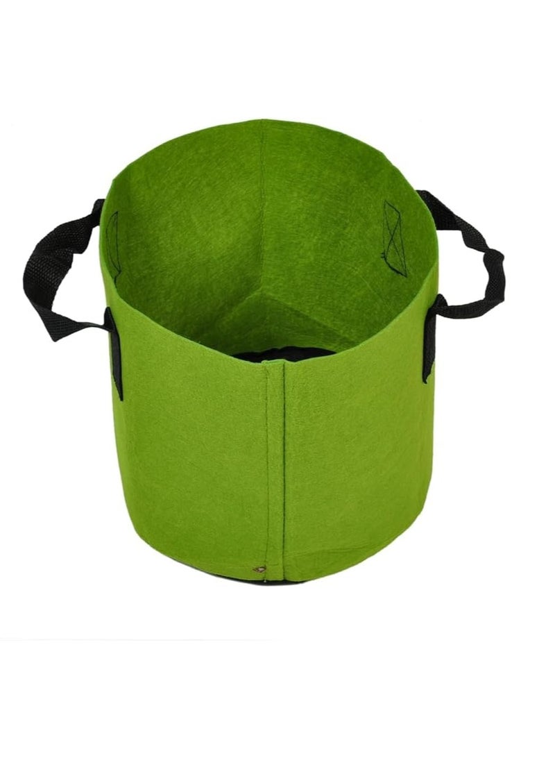 Generic Non-Woven Round Fabric Grow Bag, Colour - Green, Dimension: 40 CM Diameter X 30 CM Height, Fabric Grow Bag, Suitable for Vegetables, Flowers, Herbs, and Small Fruit Plants  - Image 1