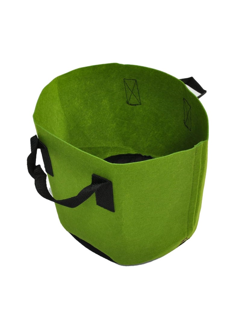 Generic Non-Woven Round Fabric Grow Bag, Colour - Green, Dimension: 40 CM Diameter X 30 CM Height, Fabric Grow Bag, Suitable for Vegetables, Flowers, Herbs, and Small Fruit Plants  - Image 3
