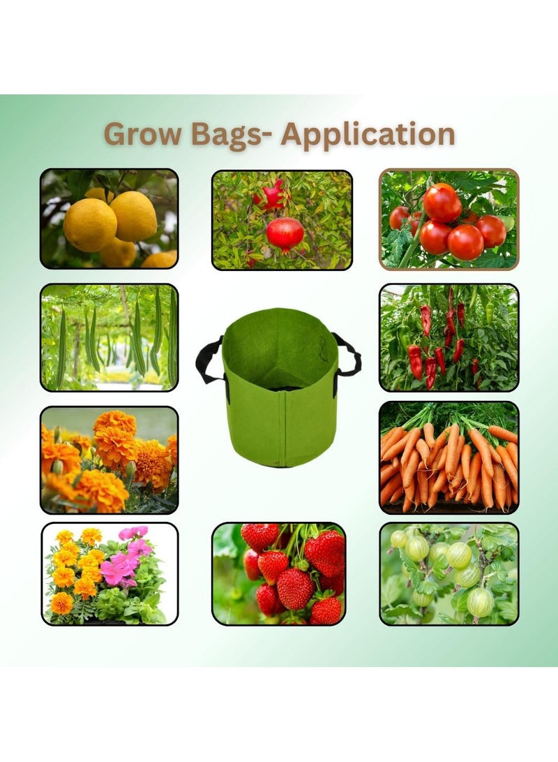 Generic Non-Woven Round Fabric Grow Bag, Colour - Green, Dimension: 40 CM Diameter X 30 CM Height, Fabric Grow Bag, Suitable for Vegetables, Flowers, Herbs, and Small Fruit Plants  - Image 5