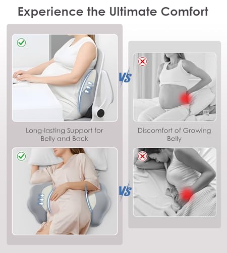 DONAMA Pregnancy Pillows for Sleeping, Memory Foam Maternity Pillow Support for Back Belly HIPS, Adjustable Travel Wedge Pillow for Pregnant Women, Side Sleeping Pregnant Pillows with Cooling Pillowcase - Image 3