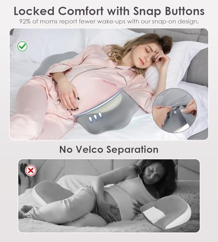 DONAMA Pregnancy Pillows for Sleeping, Memory Foam Maternity Pillow Support for Back Belly HIPS, Adjustable Travel Wedge Pillow for Pregnant Women, Side Sleeping Pregnant Pillows with Cooling Pillowcase - Image 4