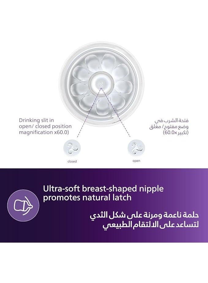 رضاعة أطفال زجاجية 125 مل بحلمة بتدفق طبيعي – ضد المغص، حلمة ناعمة، تمنع التسرب، سهلة التنظيف، جودة أصلية - Image 5