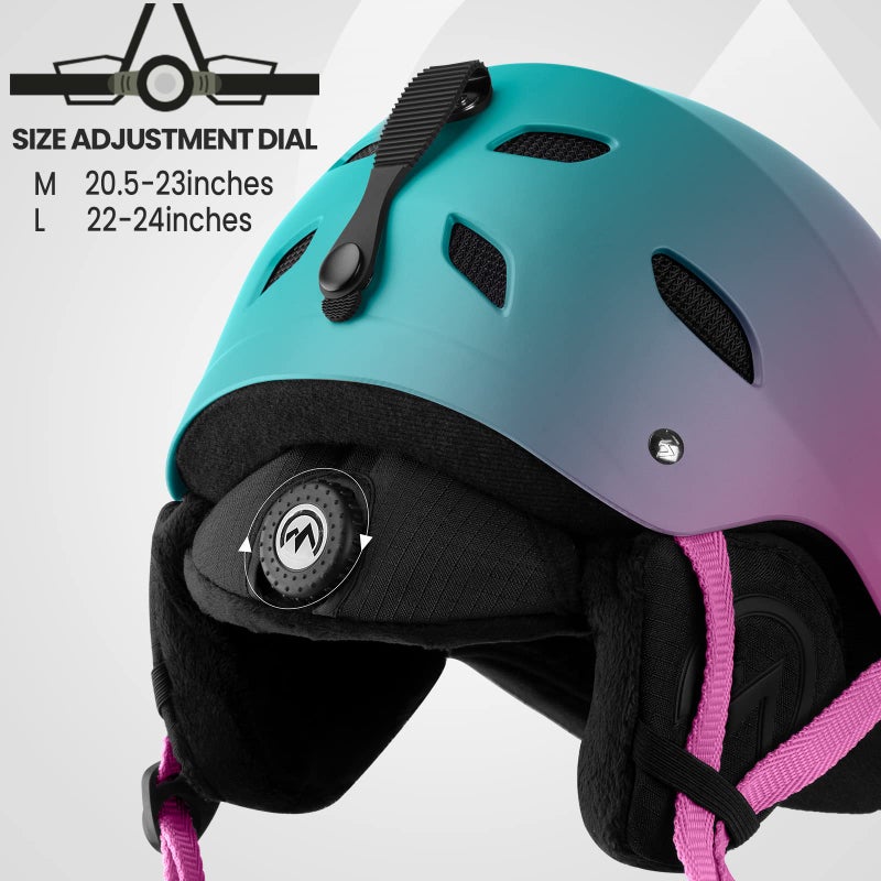 OutdoorMaster Kelvin Ski Helmet - Snowboard Helmet for Men, Women & Youth (Gradient Purple Blue,M) - Image 2