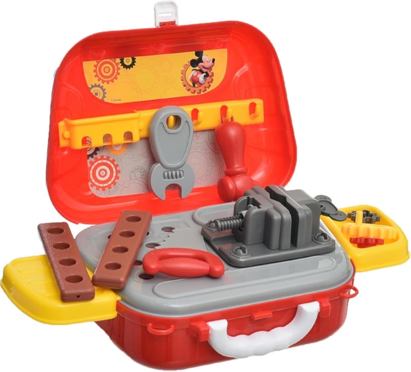 Mickey Mouse Tools Case for Kids, Portable Tool Playset with Accessories, Ages 3+