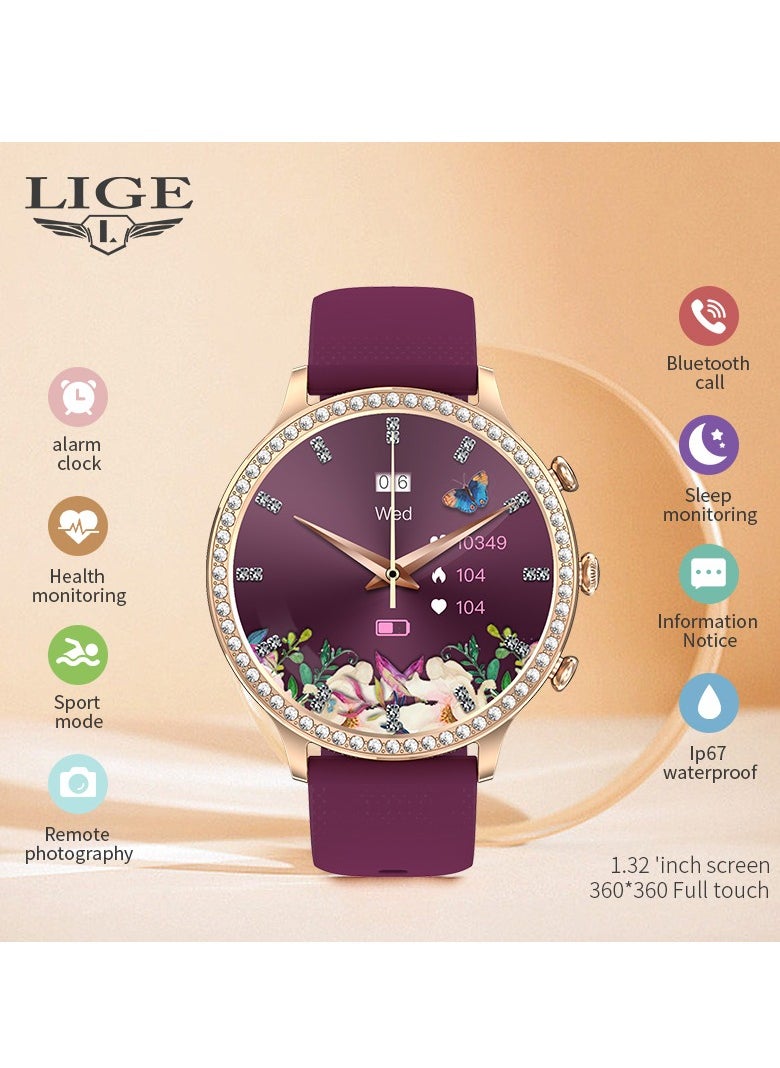 LIGE Newest Fashion Smart Watch for Ladies Bluetooth Call Smart Bracelet Waterproof Smartwatch Women  - Image 2