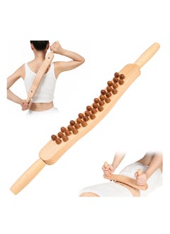 SYOSI Wood Therapy Tools, (34 Beads) Massage Roller Stick Lymphatic Drainage Massager Therapeutic Wood Stick Muscle Relaxation Roller Manual Lymph Drainage for Maderoterapy,Guasha,Anti Cellulite  - Image 1