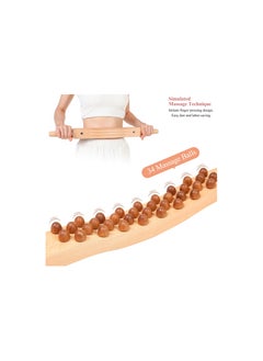 SYOSI Wood Therapy Tools, (34 Beads) Massage Roller Stick Lymphatic Drainage Massager Therapeutic Wood Stick Muscle Relaxation Roller Manual Lymph Drainage for Maderoterapy,Guasha,Anti Cellulite  - Image 3