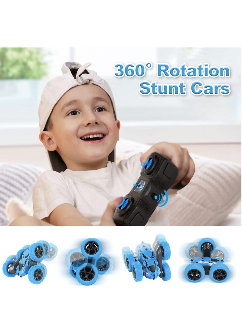 Loquat Remote Control Car Stunt RC Cars, 90 Min Playtime, 2.4Ghz Double Sided 360° Rotating RC Crawler with Headlights, 4WD Off Road Drift RC Race Car Toy for Kids Aged 5-16 (Blue) - Image 3