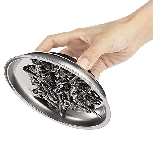 Hedume 6-Piece Magnet Trays Set, 3" 4" 6" Round Magnetic Parts Tray, Stainless Steel Magnetic Trays Tools Parts Tray Holder for Socket Screw, Nuts, Bolts, Metal Parts - Image 3