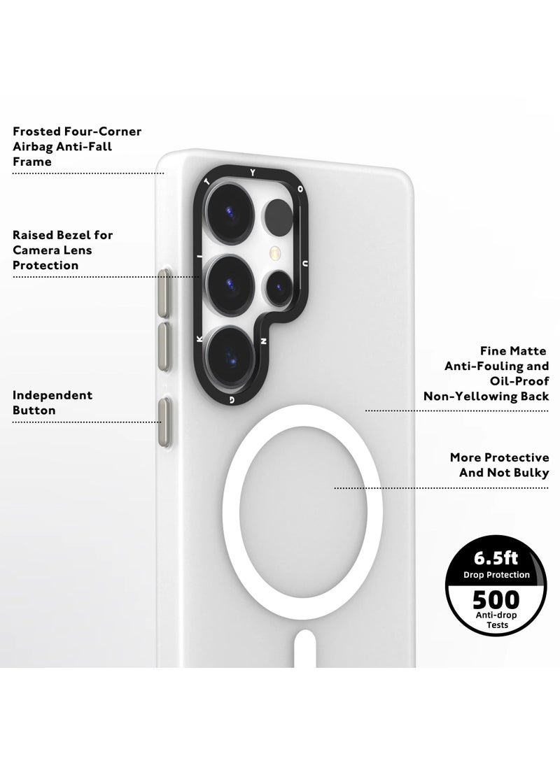 يونج كيت غطاء حماية خفيف الوزن بنقشة رملية غير لامعة لهاتف سامسونج جالاكسي إس ٢٥ ألترا - أبيض | غطاء واقٍ رفيع ناعم الملمس بتصميم بسيط - Image 4