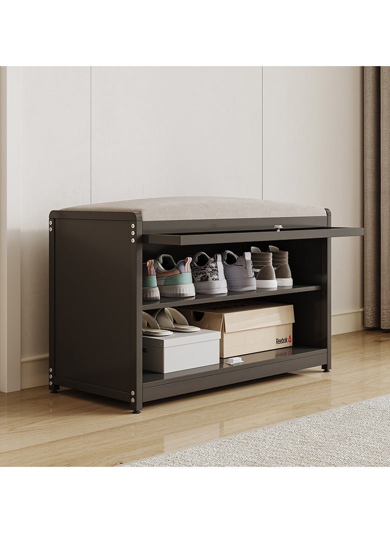 XiuWoo Shoe Rack Bench, Home Doorway Stool Shoe Cabinet, With Soft Upholstered Cushion, Transparent Door,Small Household Can Storage Shoe Shelf  - Image 2