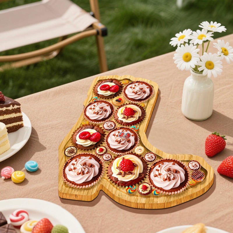 Easma 1PCS Wooden Cowboy Baby Shower Decoration Boots Charcuterie Boards Boots or Bows Gender Reveal Supplies Tableware First Rodeo Birthday Serving Tray Fillable Food Platter for Western Party Cowgirl Gift - Image 5