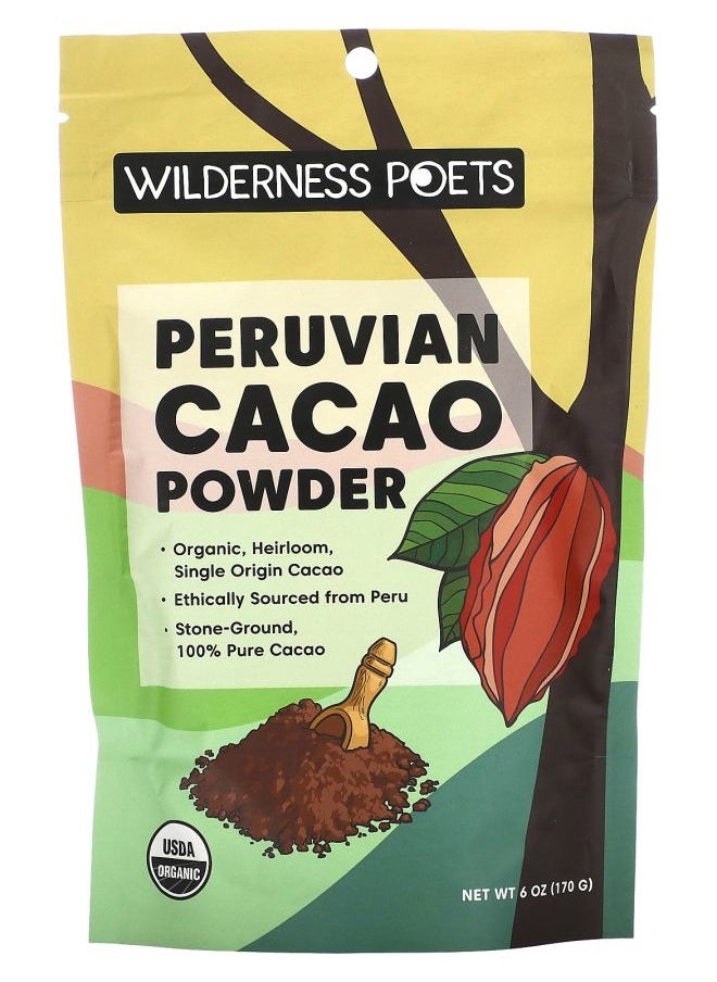 Wilderness Poets - Organic Peruvian Cacao Powder 6 oz (170 g) - Image 1