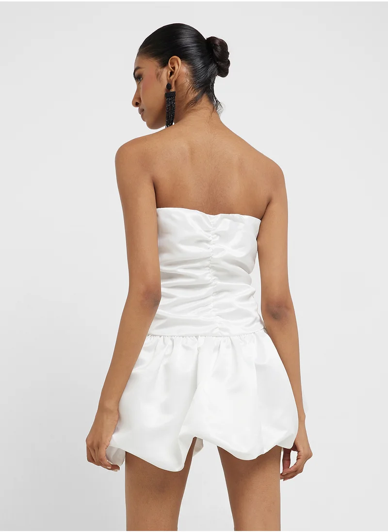 جينجر Bandeau Ruched Dress With Balloon Hem