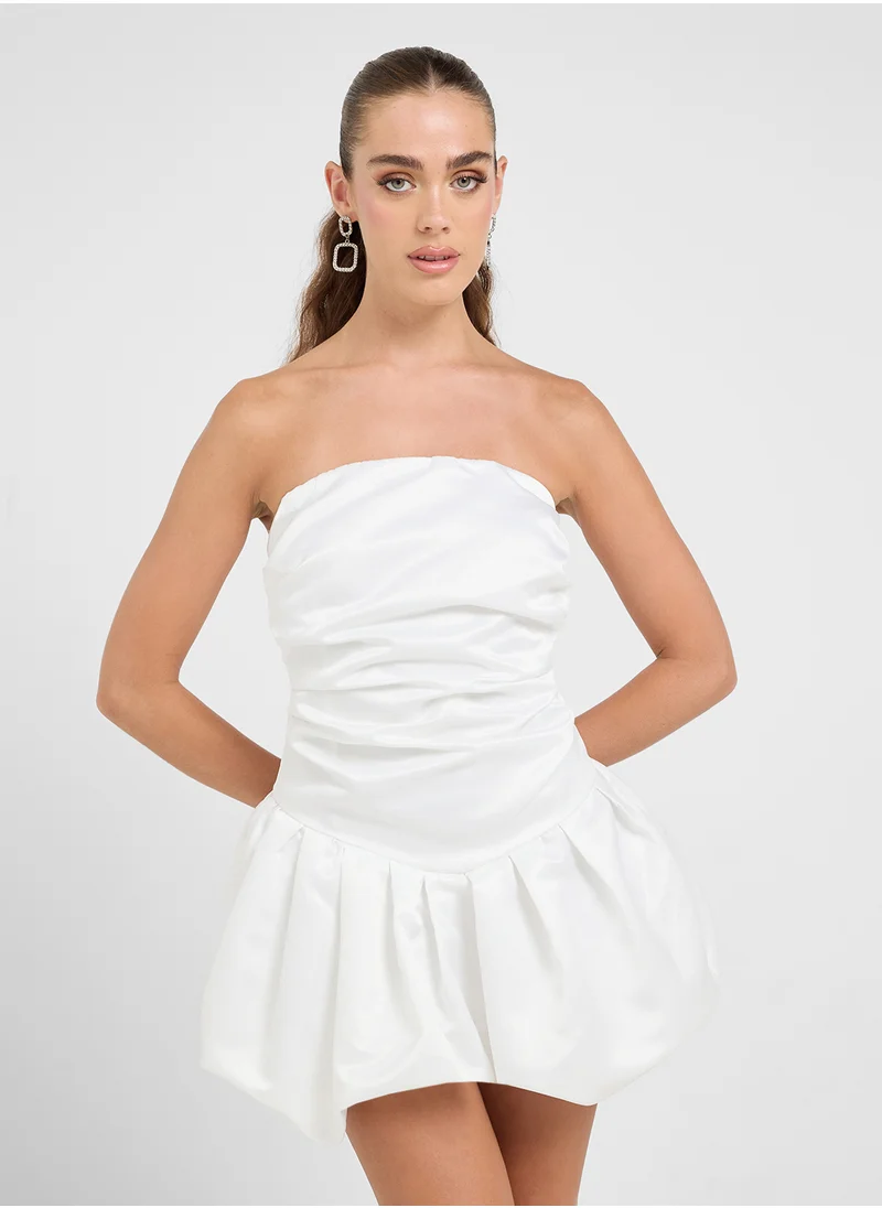 Ginger Bandeau Ruched Dress With Balloon Hem