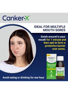 Canker-X Canker-X Rincinol Oral Rinse Mouthwash, Quick Pain Relief from Canker Sores, Mouth Burns & More, Benzocaine Free & Alcohol Free Mouthwash, Adults & 6 Years+ Kids Mouthwash, 4.0 Fl. Oz.  - Image 5