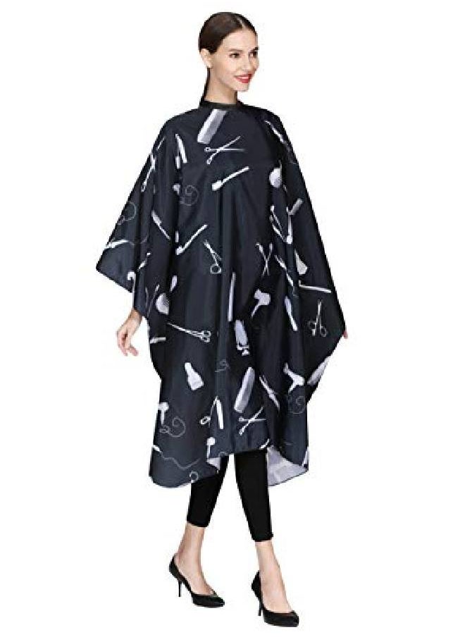Perfehair Barber Hair Cutting Cape Professional Salon Hairdressing Gown With Snap Closureblack  - Image 1