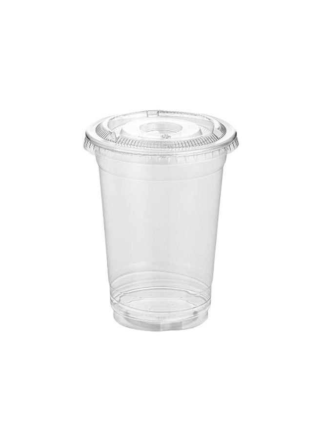 SNH Packing - Juice Cup With Lid 10 Ounce Clear Strong Disposable Ideal For Iced Coffee Smoothies Bubble Boba Tea Milkshakes Frozen Cocktails Water Sodas Juices Snacks Dessert and More 50 Pieces - Image 1