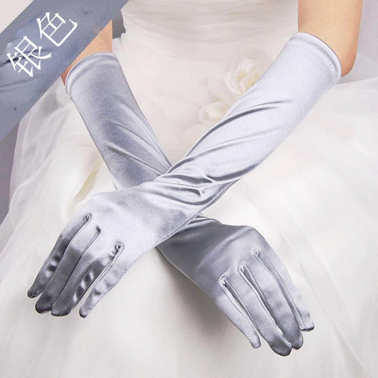 Bridal Gloves Wholesale Multicolor Wedding Silver Gray 