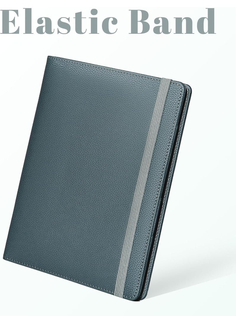 Mymazn Mymazn Junior Padfolio Portfolio Folder Small A5 Clipboard with Cover for 5 x 8 Writing Pad Notepad Holder Legal Pad Holder for Business School Office Men Women Grey Green  - Image 5